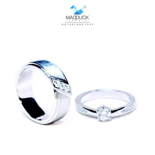Couple ring set – CZ in 925 silver by Madduck Jewels