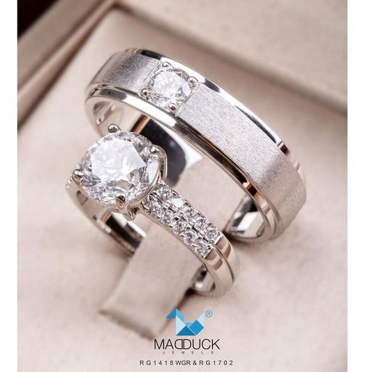 Couple ring set – CZ in 925 silver by Madduck Jewels