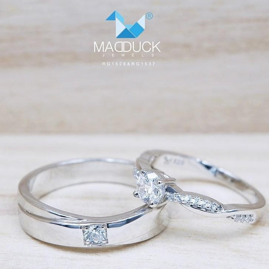 Couple ring set – CZ in 925 silver by Madduck Jewels