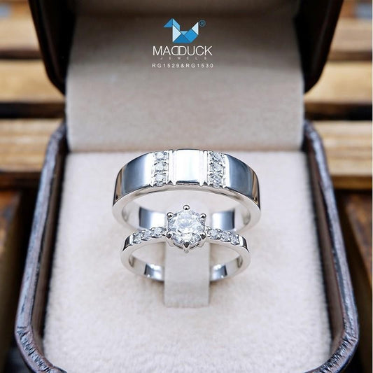 Couple ring set – CZ in 925 silver by Madduck Jewels