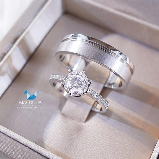 Couple ring set – CZ in 925 silver by Madduck Jewels
