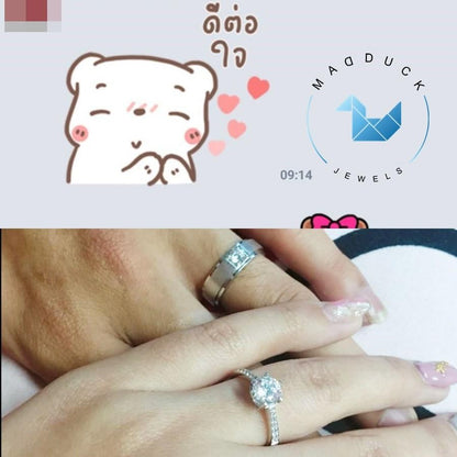 Couple ring set – CZ in 925 silver by Madduck Jewels