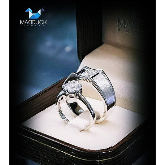 Couple ring set – CZ in 925 silver by Madduck Jewels