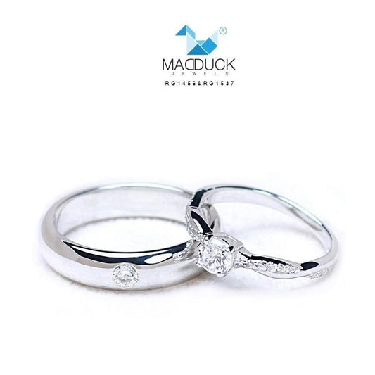 Couple ring set – CZ in 925 silver by Madduck Jewels
