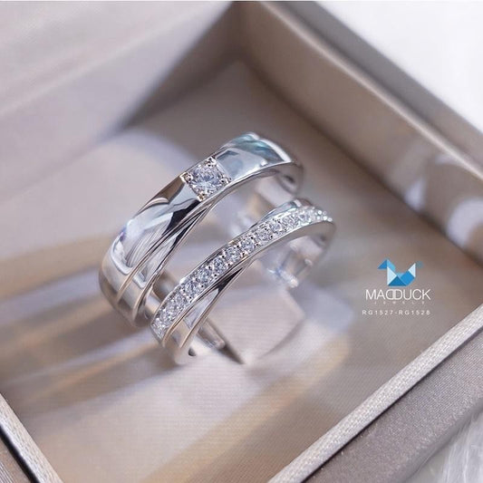 Couple ring set – CZ in 925 silver by Madduck Jewels