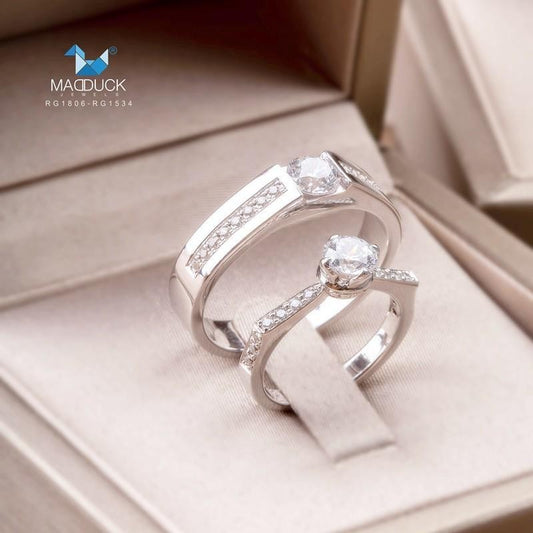 Couple ring set – CZ in 925 silver by Madduck Jewels