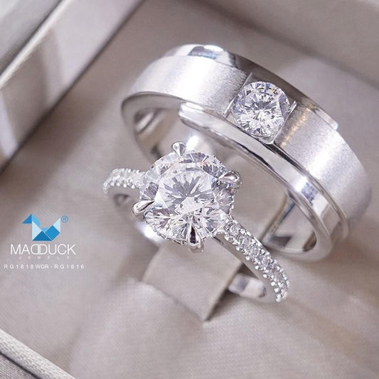 Couple ring set – CZ in 925 silver by Madduck Jewels