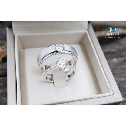 Couple ring set – CZ in 925 silver by Madduck Jewels