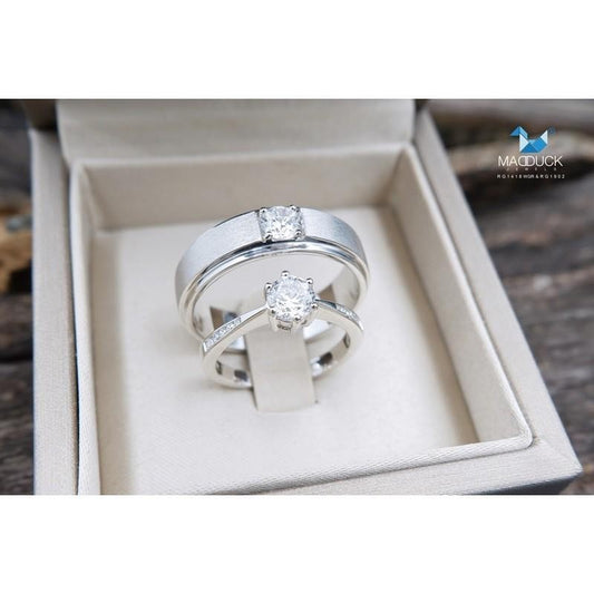 Couple ring set – CZ in 925 silver by Madduck Jewels