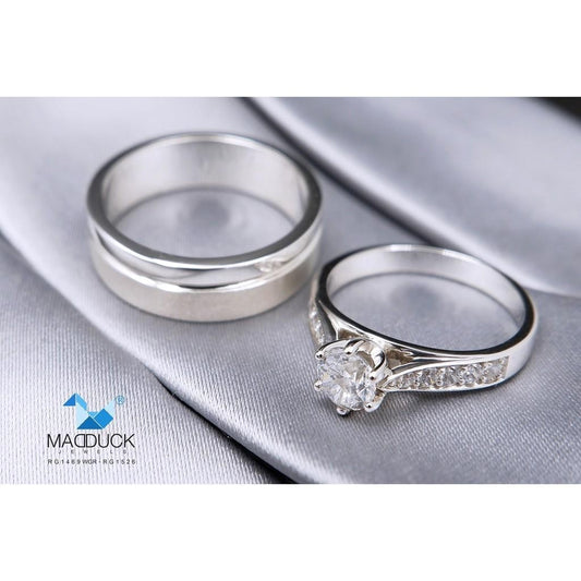 Couple ring set – CZ in 925 silver by Madduck Jewels