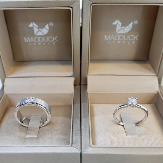 Couple ring set – CZ in 925 silver by Madduck Jewels