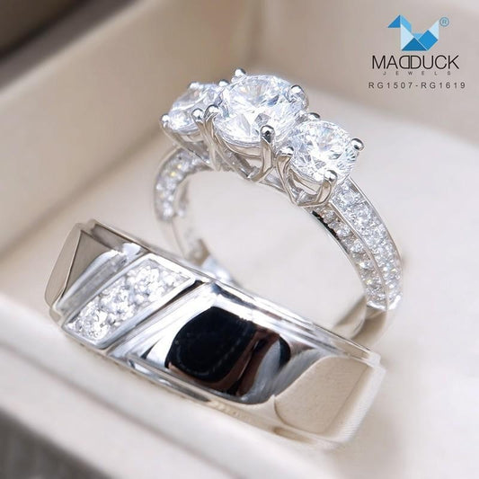 Couple ring set – CZ in 925 silver by Madduck Jewels