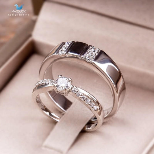 Couple ring set – CZ in 925 silver by Madduck Jewels