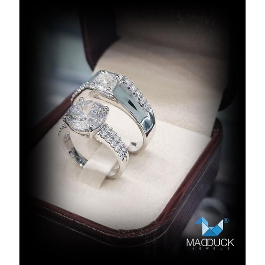 Couple ring set – CZ in 925 silver by Madduck Jewels