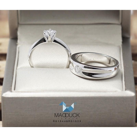 Couple ring set – CZ in 925 silver by Madduck Jewels
