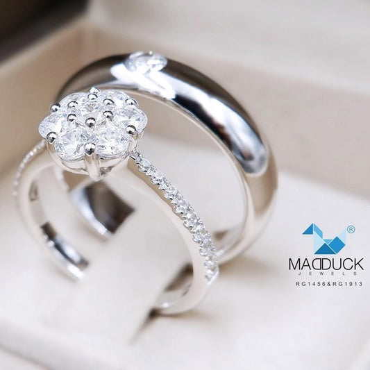 Couple ring set – CZ in 925 silver by Madduck Jewels