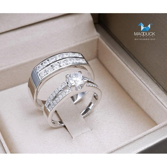 Couple ring set – CZ in 925 silver by Madduck Jewels
