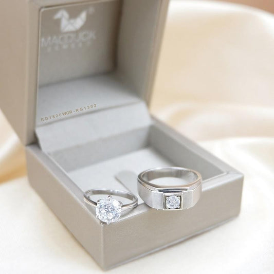 Couple ring set – CZ in 925 silver by Madduck Jewels