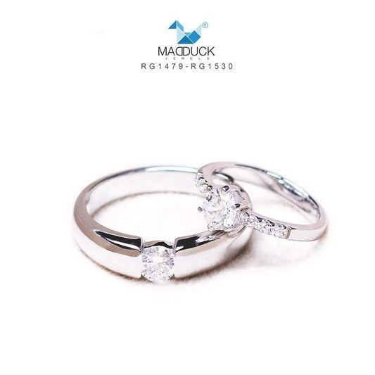 Couple ring set – CZ in 925 silver by Madduck Jewels