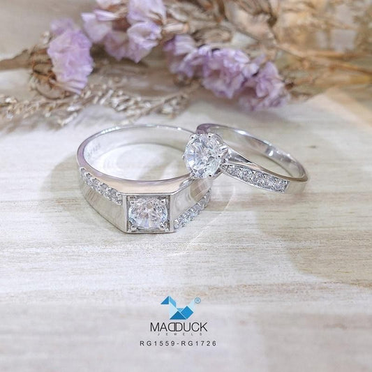 Couple ring set – CZ in 925 silver by Madduck Jewels