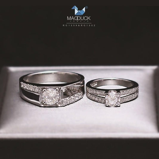 Couple ring set – CZ in 925 silver by Madduck Jewels