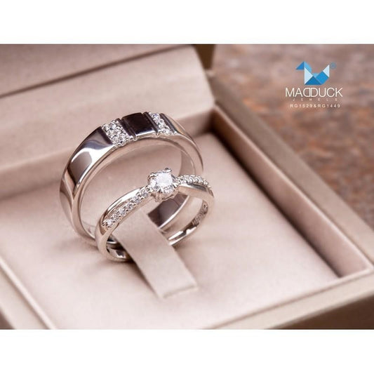 Couple ring set – CZ in 925 silver by Madduck Jewels