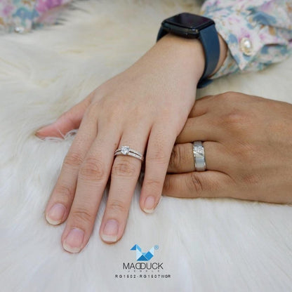 Couple ring set – CZ in 925 silver by Madduck Jewels