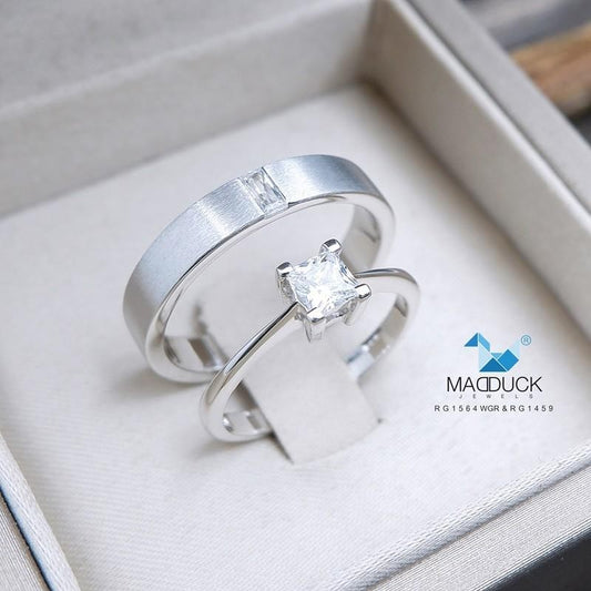 Couple ring set – CZ in 925 silver by Madduck Jewels