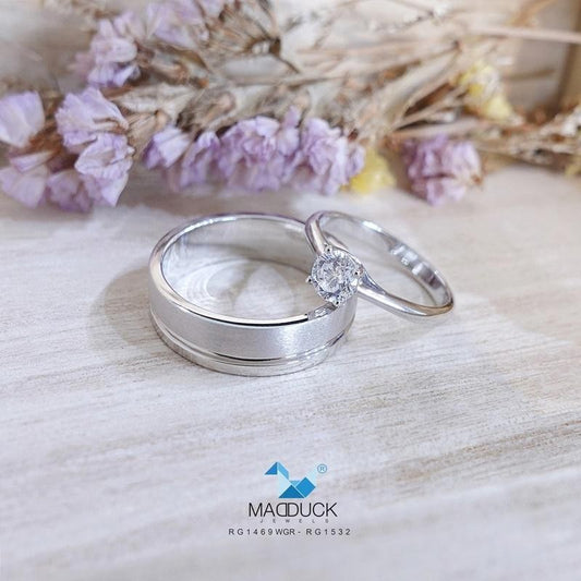 Couple ring set – CZ in 925 silver by Madduck Jewels