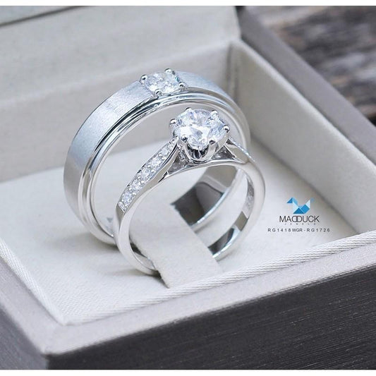 Couple ring set – CZ in 925 silver by Madduck Jewels