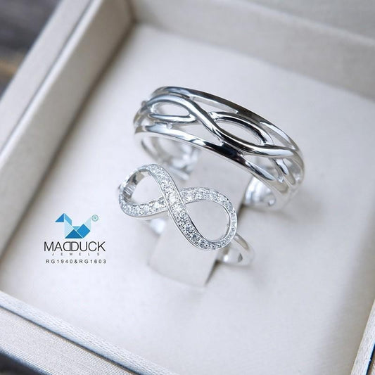 Couple ring set – CZ in 925 silver by Madduck Jewels