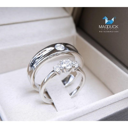 Couple ring set – CZ in 925 silver by Madduck Jewels