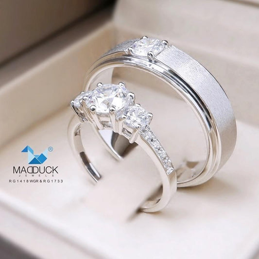 Couple ring set – CZ in 925 silver by Madduck Jewels