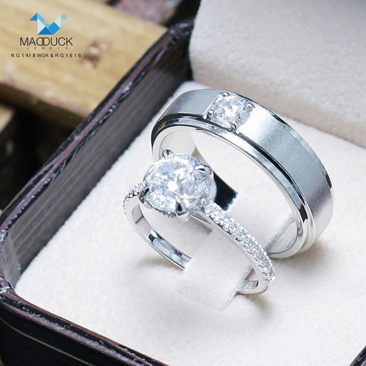 Couple ring set – CZ in 925 silver by Madduck Jewels