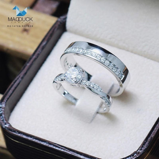Couple ring set – CZ in 925 silver by Madduck Jewels