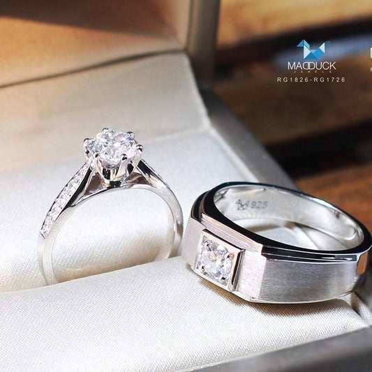 Couple ring set – CZ in 925 silver by Madduck Jewels