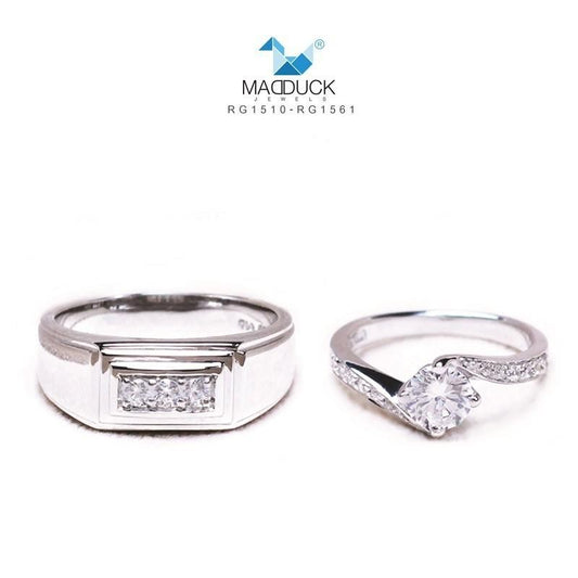 Couple ring set – CZ in 925 silver by Madduck Jewels