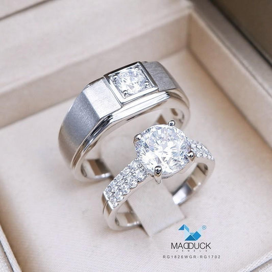 Couple ring set – CZ in 925 silver by Madduck Jewels