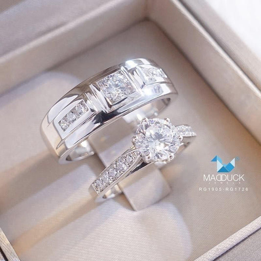 Couple ring set – CZ in 925 silver by Madduck Jewels
