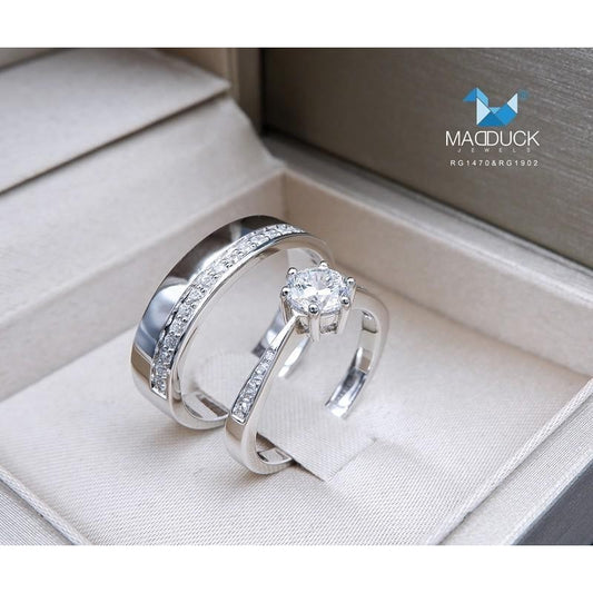 Couple ring set – CZ in 925 silver by Madduck Jewels