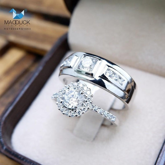 Couple ring set – CZ in 925 silver by Madduck Jewels