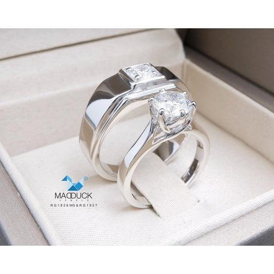 Couple ring set – CZ in 925 silver by Madduck Jewels