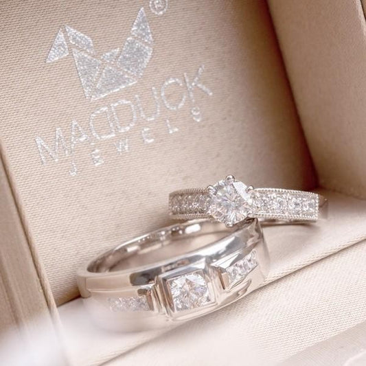 Couple ring set – CZ in 925 silver by Madduck Jewels