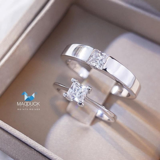 Couple ring set – CZ in 925 silver by Madduck Jewels