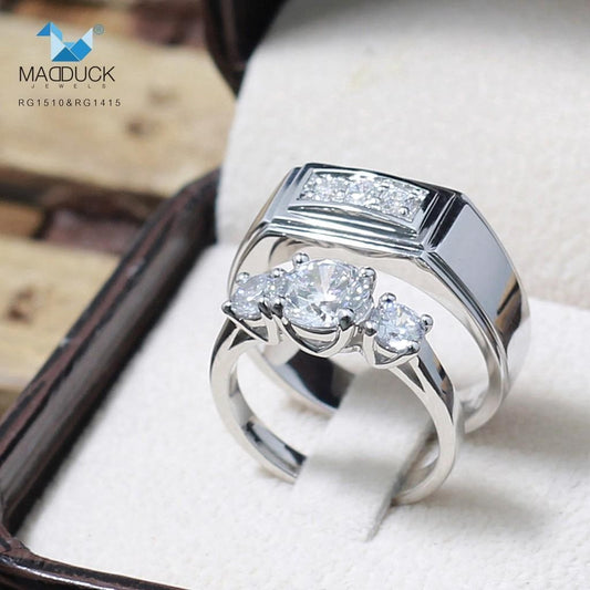 Couple ring set – CZ in 925 silver by Madduck Jewels