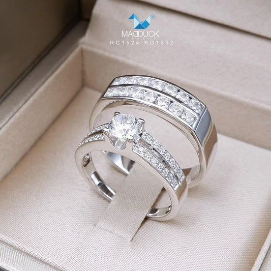Couple ring set – CZ in 925 silver by Madduck Jewels