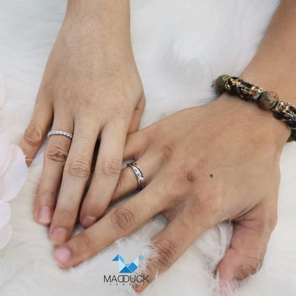Couple ring set – CZ in 925 silver by Madduck Jewels