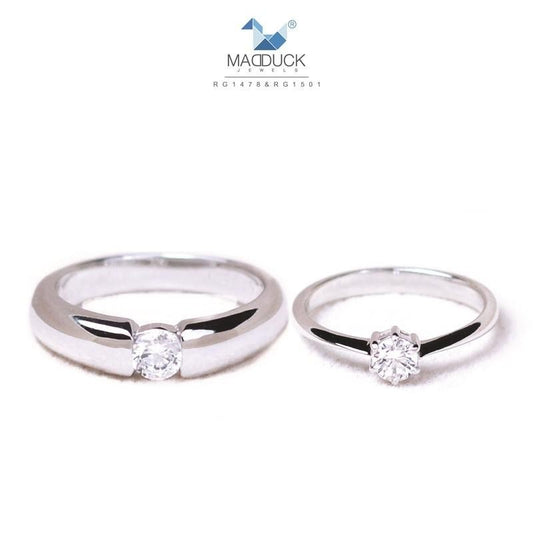 Couple ring set – CZ in 925 silver by Madduck Jewels
