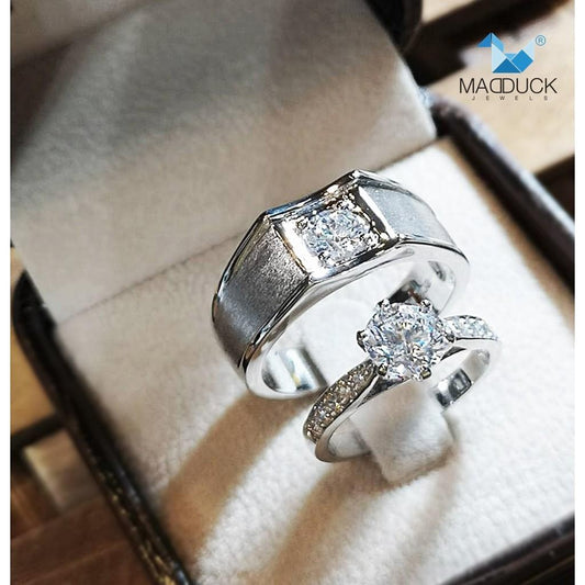 Couple ring set – CZ in 925 silver by Madduck Jewels