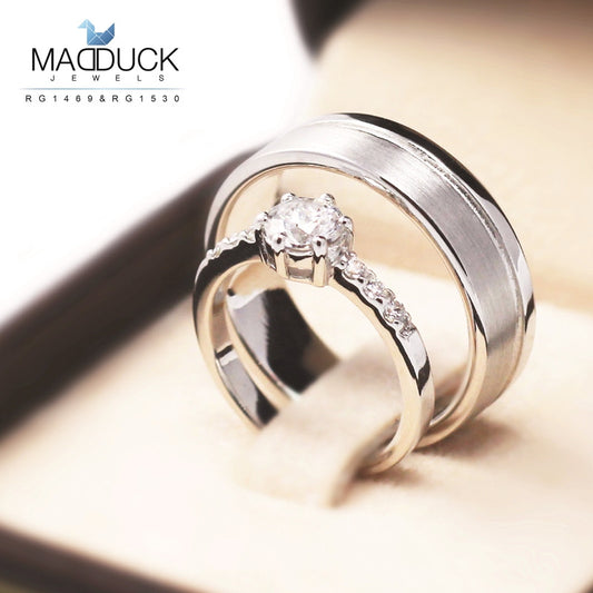 Couple ring set – CZ in 925 silver by Madduck Jewels